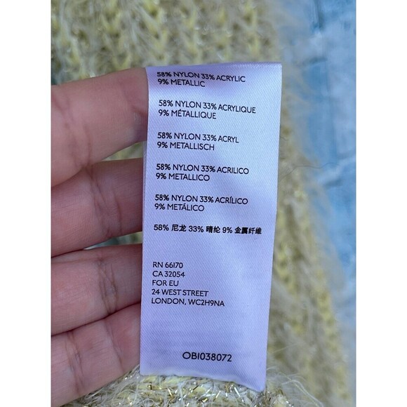 Anthropologie Larkin yellow shimmer cardigan sweater small - Picture 8 of 10